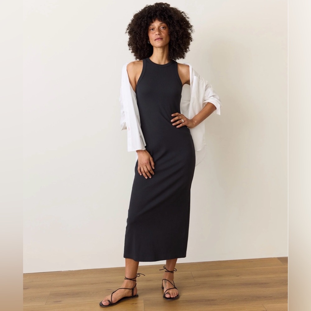 NWT Peruvian Connection Ibiza Dress  Large grey Lexi Rib Sun-In Dress maxi